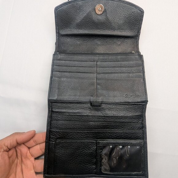 Brighton crossbody bag Black With Silver Heart Clasp size Approx 7 " X 5" - Picture 7 of 14